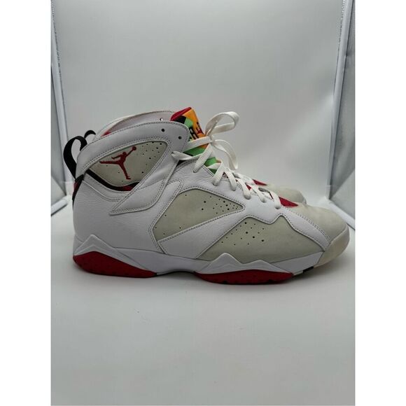 Nike Air Jordan 7 Retro 2015 Hare White Gray Red 304775-125 Mens Size 14 Rare - Picture 1 of 6